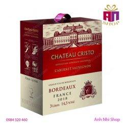 Rượu vang bịch CHATEAU CRISTO Cabernet hộp 3 lít 14,5% -Pháp