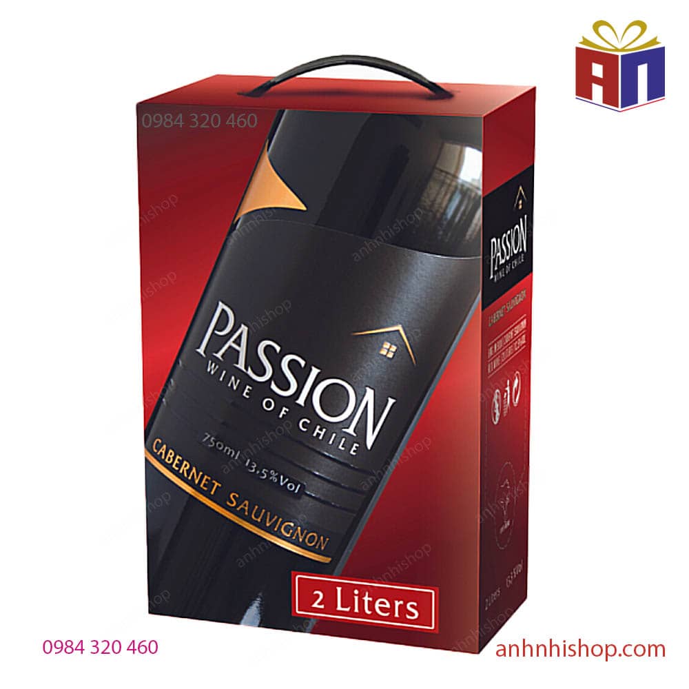 Rượu vang bịch PASSION Cabernet hộp 2 lít 13,5% -Chi Lê