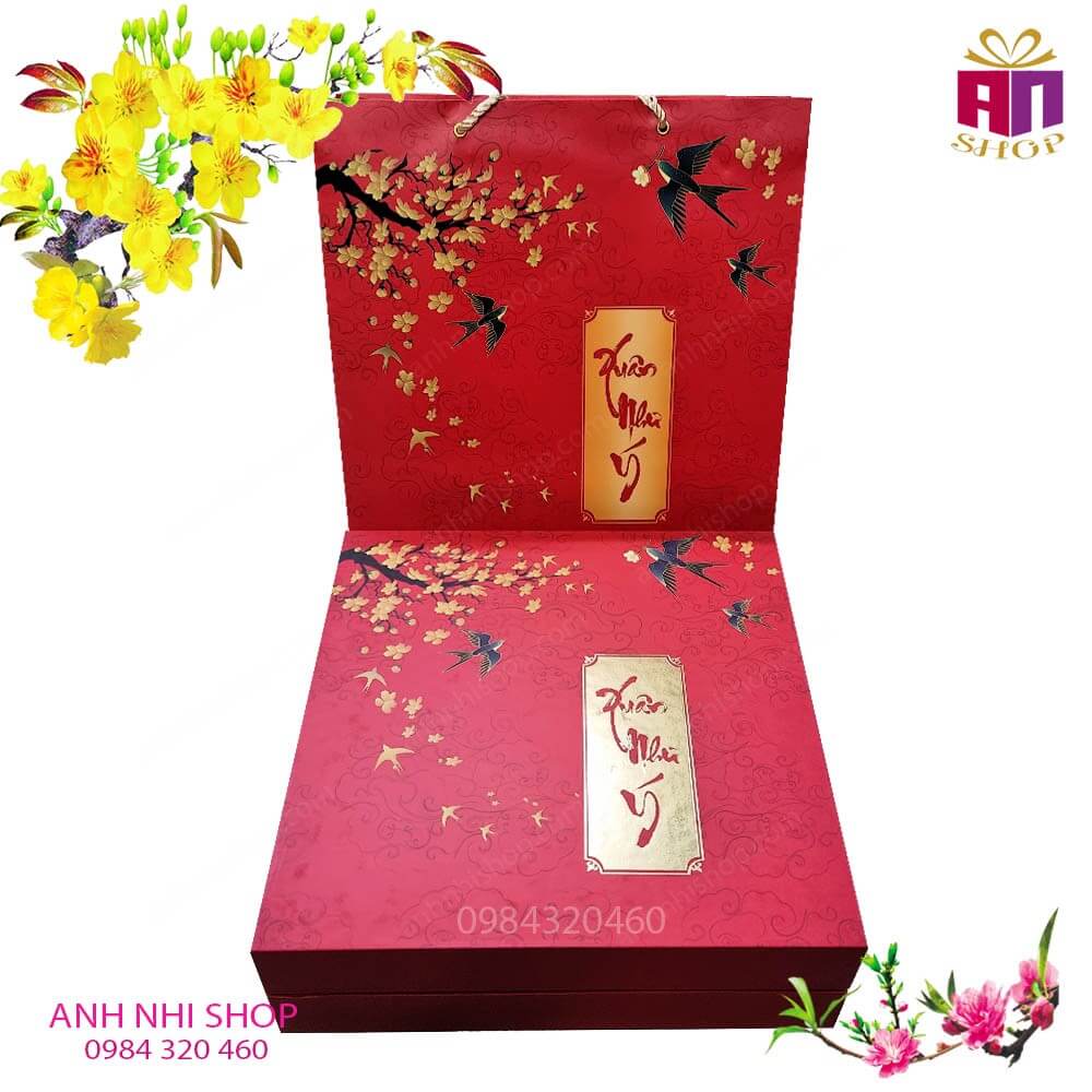 Hộp vuông cứng Hoa Mai